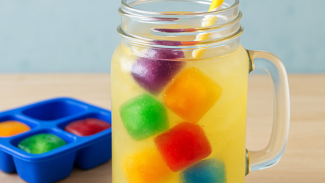 Rainbow Ice Cube Lemonade
